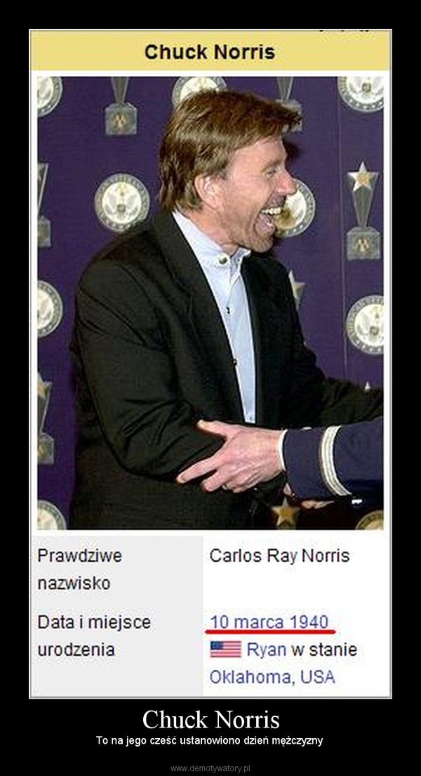 Chuck Norris – To na jego cześć ustanowiono dzień mężczyzny  