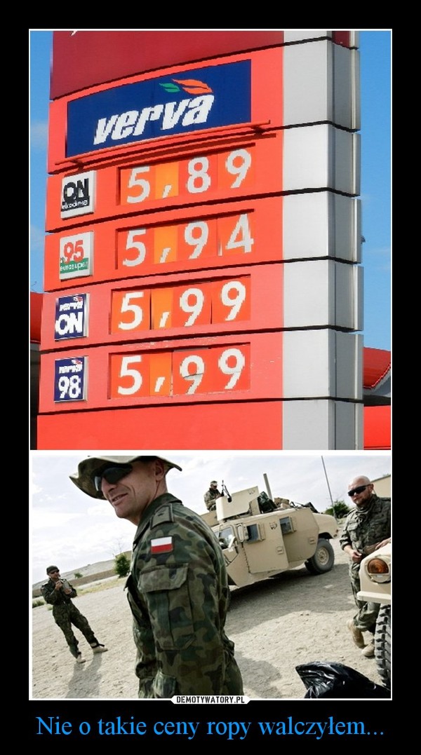 Nie o takie ceny ropy walczyłem...
