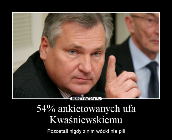 54% ankietowanych ufa Kwaśniewskiemu – Pozostali nigdy z nim wódki nie pili 