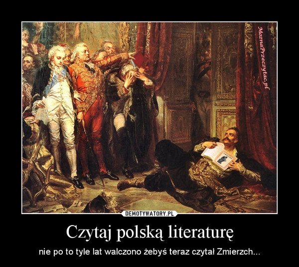 Czytaj polską literaturę – nie po to tyle lat walczono żebyś teraz czytał Zmierzch... 