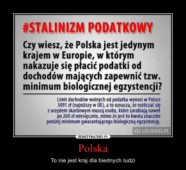 Polska – To nie jest kraj dla biednych ludzi 
