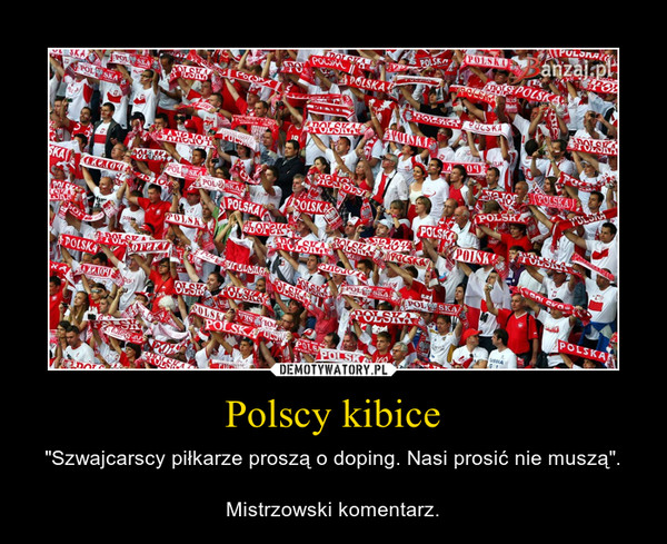 Polscy kibice – "Szwajcarscy piłkarze proszą o doping. Nasi prosić nie muszą".Mistrzowski komentarz. 