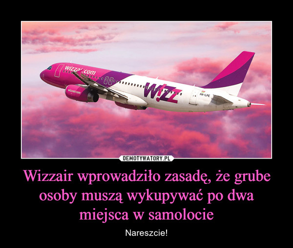 Wizzair wprowadziło zasadę, że grube osoby muszą wykupywać po dwa miejsca w samolocie – Nareszcie! 