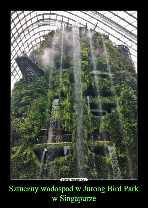 Sztuczny wodospad w Jurong Bird Park w Singapurze –  