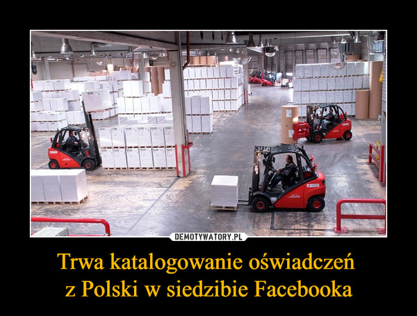 Trwa katalogowanie oświadczeń 
z Polski w siedzibie Facebooka