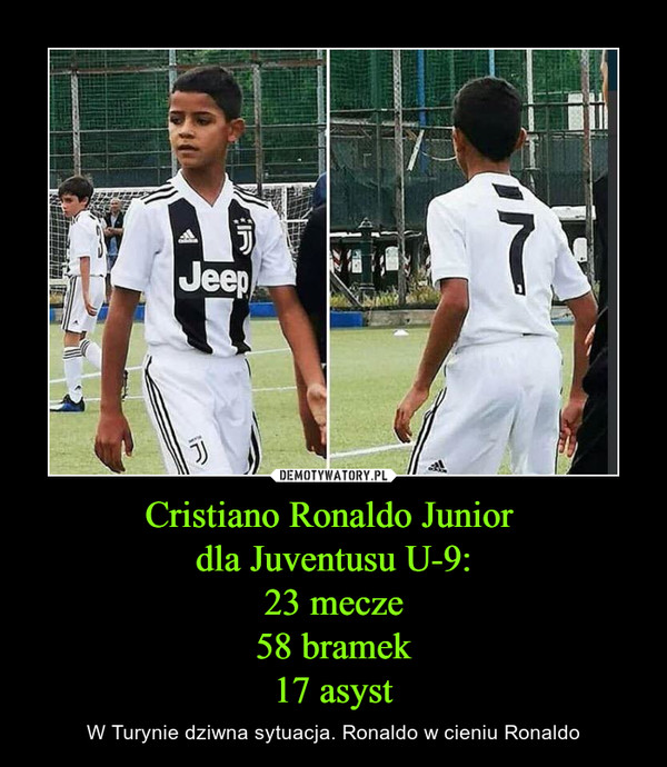 Cristiano Ronaldo Junior dla Juventusu U-9:23 mecze58 bramek17 asyst – W Turynie dziwna sytuacja. Ronaldo w cieniu Ronaldo 