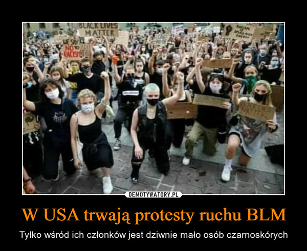 W USA trwają protesty ruchu BLM – Tylko wśród ich członków jest dziwnie mało osób czarnoskórych 