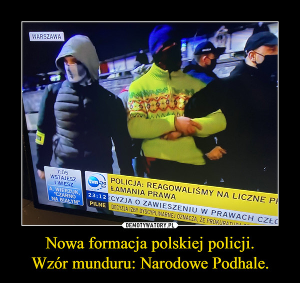 Nowa formacja polskiej policji.Wzór munduru: Narodowe Podhale. –  