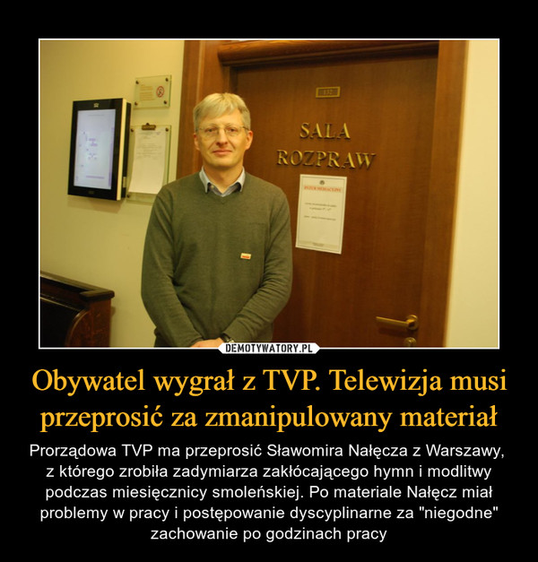Obywatel wygrał z TVP. Telewizja musi przeprosić za zmanipulowany materiał