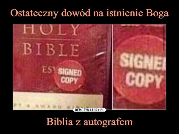 Biblia z autografem –  