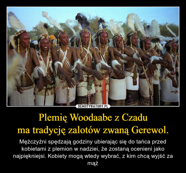 Plemię Woodaabe z Czadu
ma tradycję zalotów zwaną Gerewol.