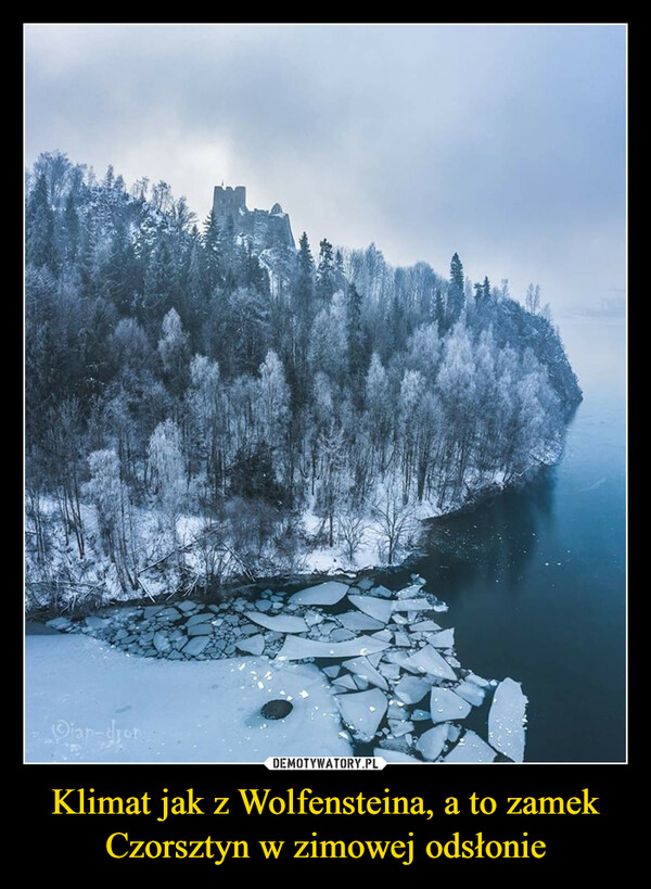 Klimat jak z Wolfensteina, a to zamek Czorsztyn w zimowej odsłonie –  