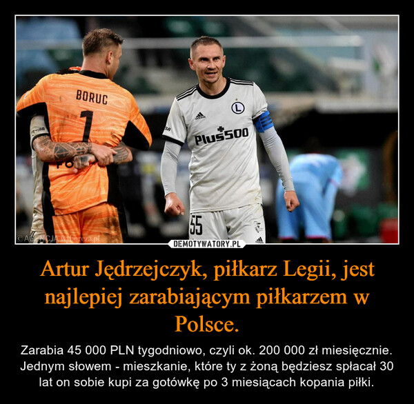 Artur Jędrzejczyk, piłkarz Legii, jest najlepiej zarabiającym piłkarzem w Polsce.
