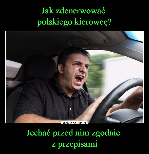 Jak zdenerwować 
polskiego kierowcę? Jechać przed nim zgodnie 
z przepisami